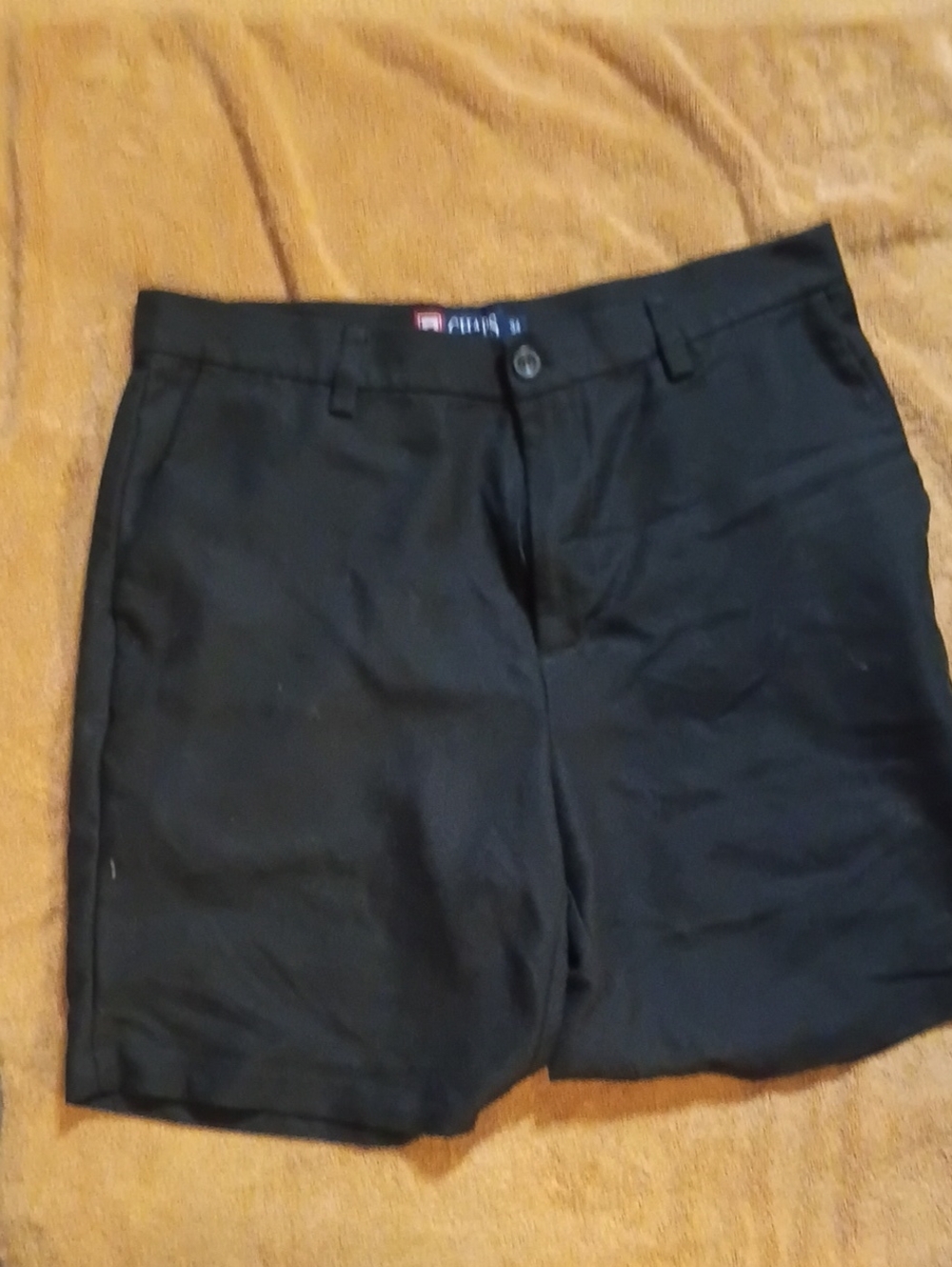 Chaps Black Flat-Front Men's Shorts